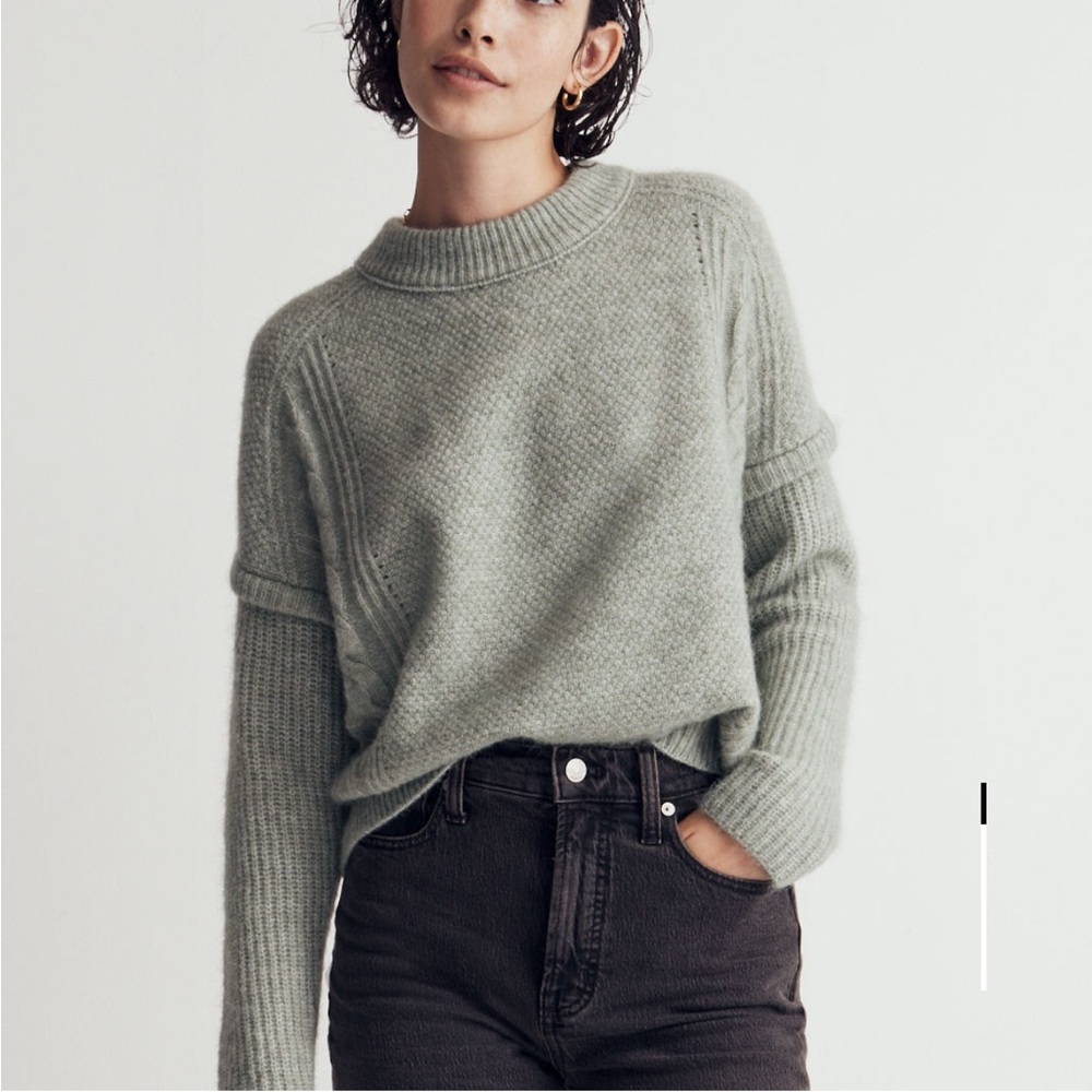 Madewell Sage Cable Knit Sweater